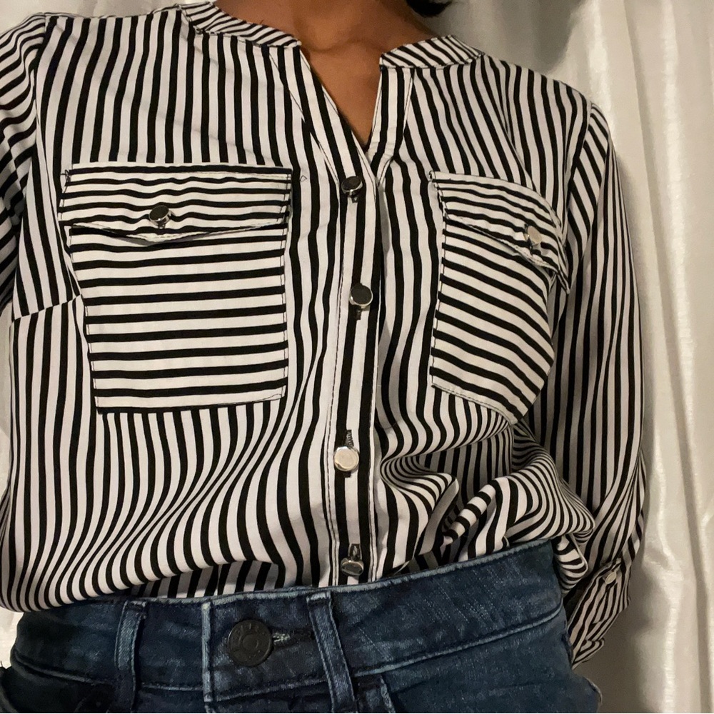 Striped button down shirt